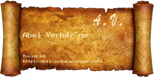 Abel Verbéna névjegykártya